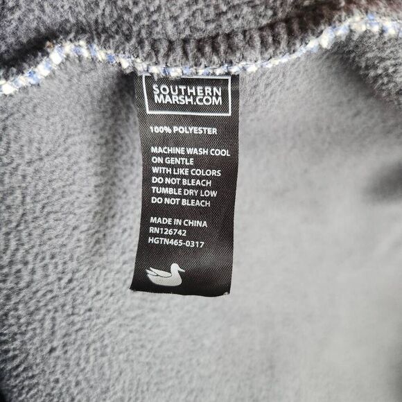 Southern Marsh Vest Mens Medium Sweater Alpaca Blue Fleece Cozy Outerwear Outdoo - Picture 6 of 6